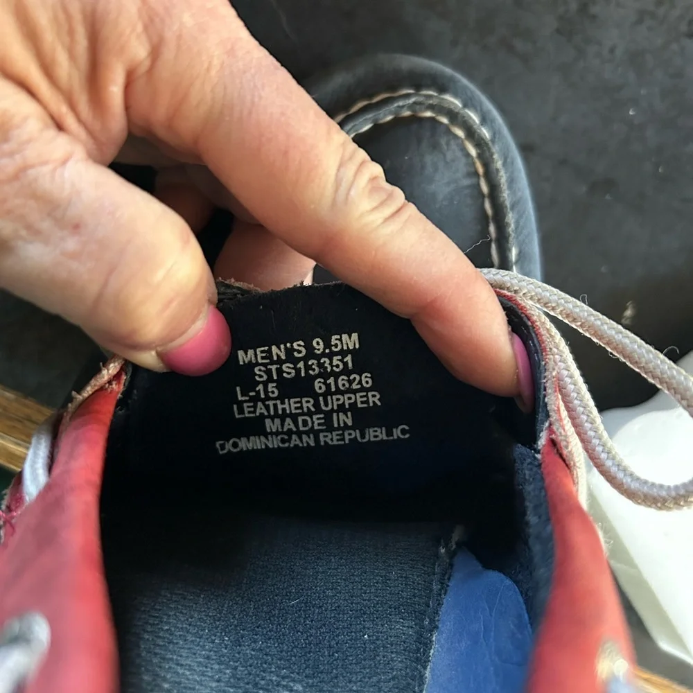 SPERRY Top-Sider Two Tone Red & Navy Blue Leather Boat Shoes